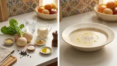 속 편하게 따뜻해지는 순무 두유 수프 조림—재료 단출한 담백 레시피