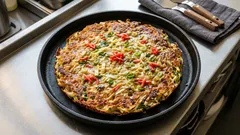 양배추 반 통 넣어 든든하게—다시마 육수로 깔끔한 베지 몬자야키 레시피