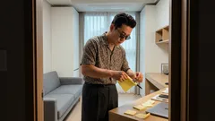 포스트잇 한 장으로 볼펜 고정하는 초간단 책상 정리 꿀팁