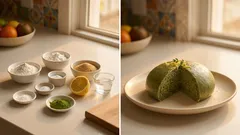 찜기만 있으면 완성: 쌀가루로 만드는 촉촉한 쑥 찜빵 레시피